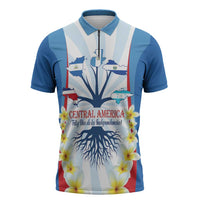 Central America Independence day Zipper Polo Shirt September 15th Together We Grow - Wonder Print Shop