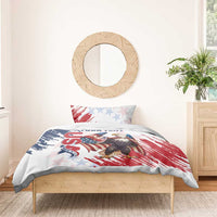 Custom USA Rugby Bedding Set Powerful Eagle Grunge Brush Style - White - Wonder Print Shop