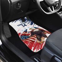 Custom USA Rugby Car Mats Powerful Eagle Grunge Brush Style - White - Wonder Print Shop
