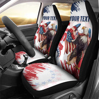 Custom USA Rugby Car Seat Cover Powerful Eagle Grunge Brush Style - White - Wonder Print Shop