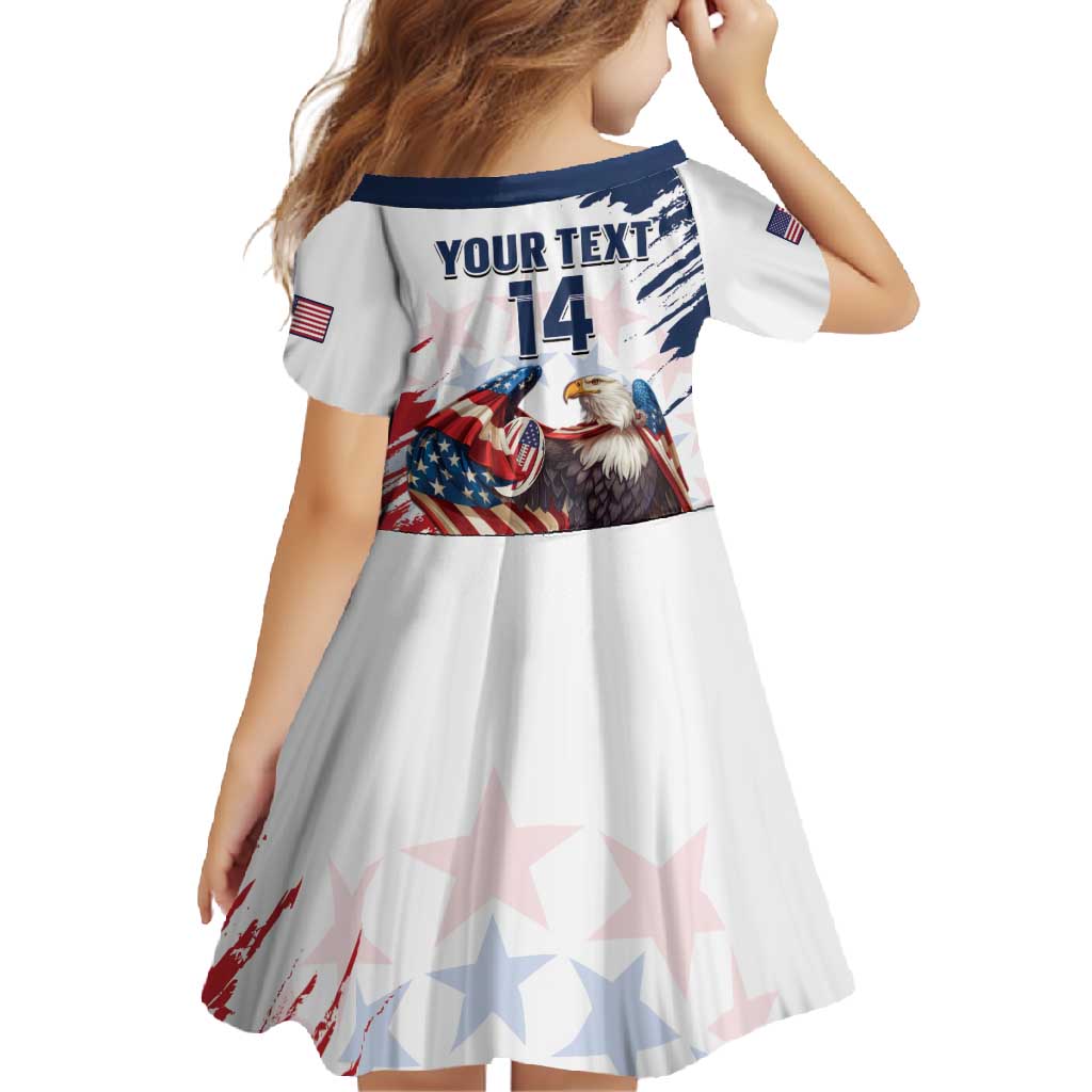 Custom USA Rugby Family Matching Off Shoulder Maxi Dress and Hawaiian Shirt Powerful Eagle Grunge Brush Style - White - Wonder Print Shop