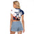 Custom USA Rugby Raglan Cropped T Shirt Powerful Eagle Grunge Brush Style - White - Wonder Print Shop
