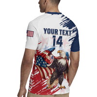 Custom USA Rugby Rugby Jersey Powerful Eagle Grunge Brush Style - White - Wonder Print Shop
