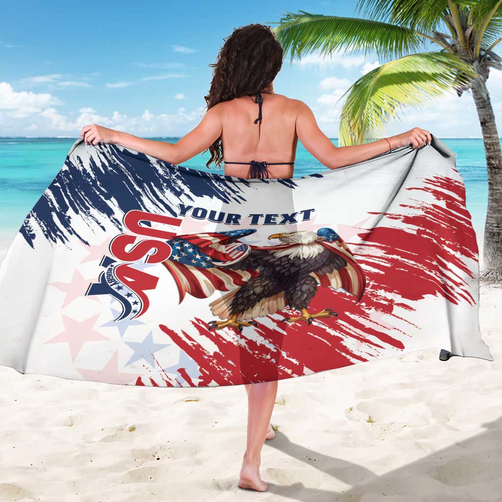 Custom USA Rugby Sarong Powerful Eagle Grunge Brush Style - White - Wonder Print Shop