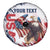 Custom USA Rugby Spare Tire Cover Powerful Eagle Grunge Brush Style - White - Wonder Print Shop