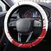 USA Rugby Steering Wheel Cover Powerful Eagle Grunge Brush Style - White - Wonder Print Shop