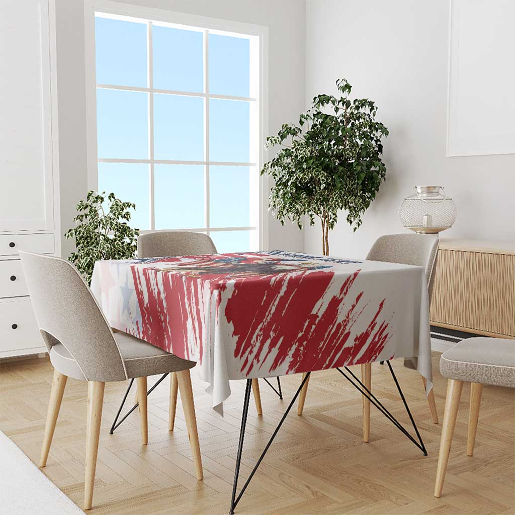Custom USA Rugby Tablecloth Powerful Eagle Grunge Brush Style - White - Wonder Print Shop