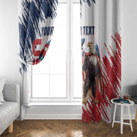 Custom USA Rugby Window Curtain Powerful Eagle Grunge Brush Style - White - Wonder Print Shop