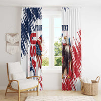 Custom USA Rugby Window Curtain Powerful Eagle Grunge Brush Style - White - Wonder Print Shop