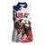 Custom USA Rugby Women Sleeveless Polo Shirt Powerful Eagle Grunge Brush Style - White - Wonder Print Shop