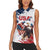 Custom USA Rugby Women Sleeveless Polo Shirt Powerful Eagle Grunge Brush Style - White - Wonder Print Shop