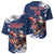 Custom USA Rugby Baseball Jersey Powerful Eagle Grunge Brush Style - Blue - Wonder Print Shop