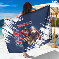 Custom USA Rugby Sarong Powerful Eagle Grunge Brush Style - Blue - Wonder Print Shop