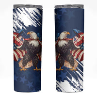 USA Rugby Skinny Tumbler Powerful Eagle Grunge Brush Style - Blue - Wonder Print Shop