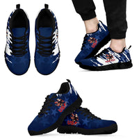 Personalized USA Rugby Sneakers Powerful Eagle Grunge Brush Style - Blue - Wonder Print Shop