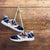 Personalized USA Rugby Sneakers Powerful Eagle Grunge Brush Style - Blue - Wonder Print Shop
