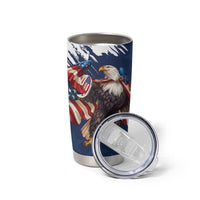 USA Rugby Tumbler Cup Powerful Eagle Grunge Brush Style - Blue - Wonder Print Shop