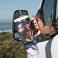 USA Rugby Tumbler With Handle Powerful Eagle Grunge Brush Style - Blue - Wonder Print Shop