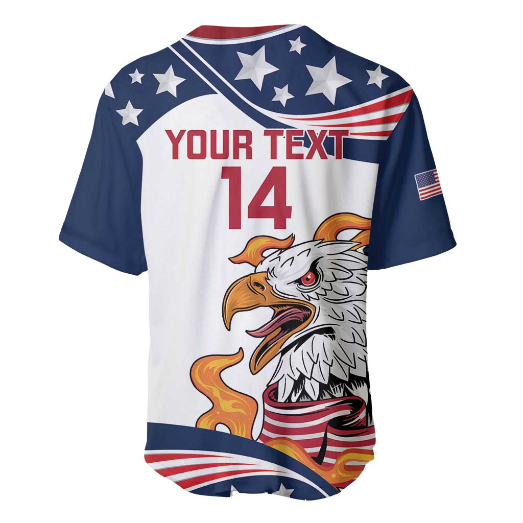 Custom USA Rugby Sevens Baseball Jersey Go Eagles Flag Style - Wonder Print Shop