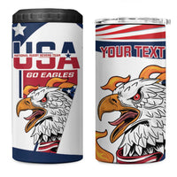 Custom USA Rugby Sevens 4 in 1 Can Cooler Tumbler Go Eagles Flag Style - Wonder Print Shop