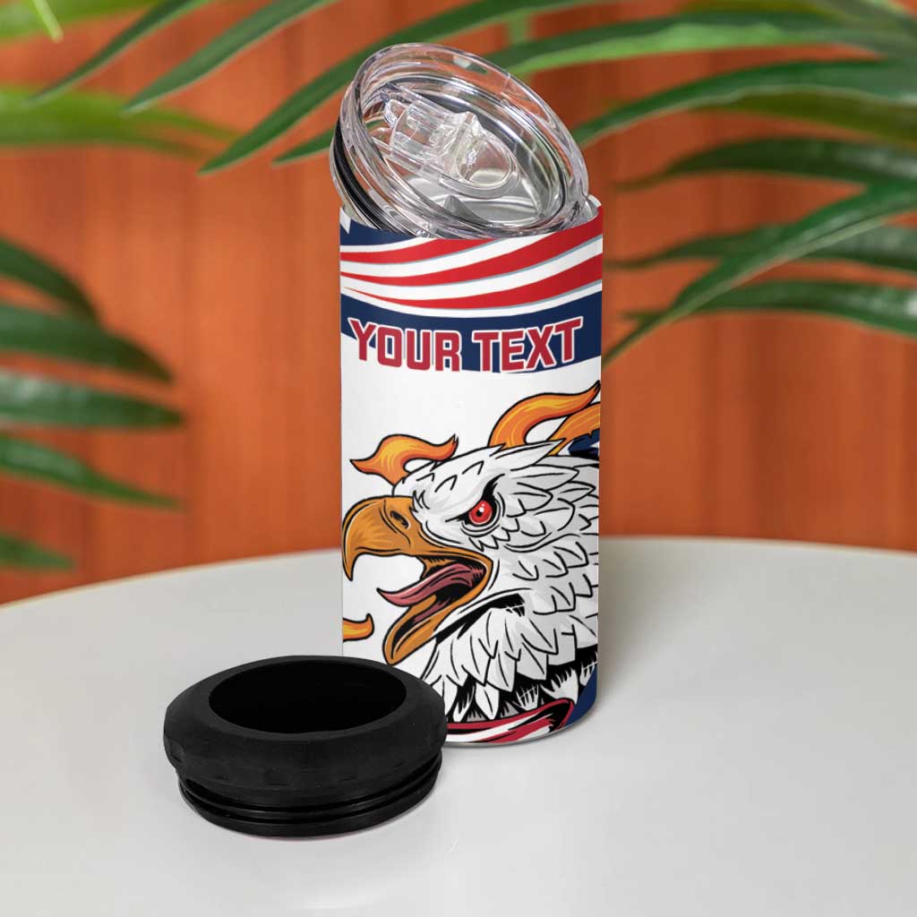 Custom USA Rugby Sevens 4 in 1 Can Cooler Tumbler Go Eagles Flag Style - Wonder Print Shop
