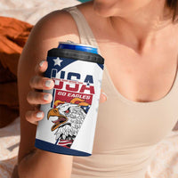 Custom USA Rugby Sevens 4 in 1 Can Cooler Tumbler Go Eagles Flag Style - Wonder Print Shop