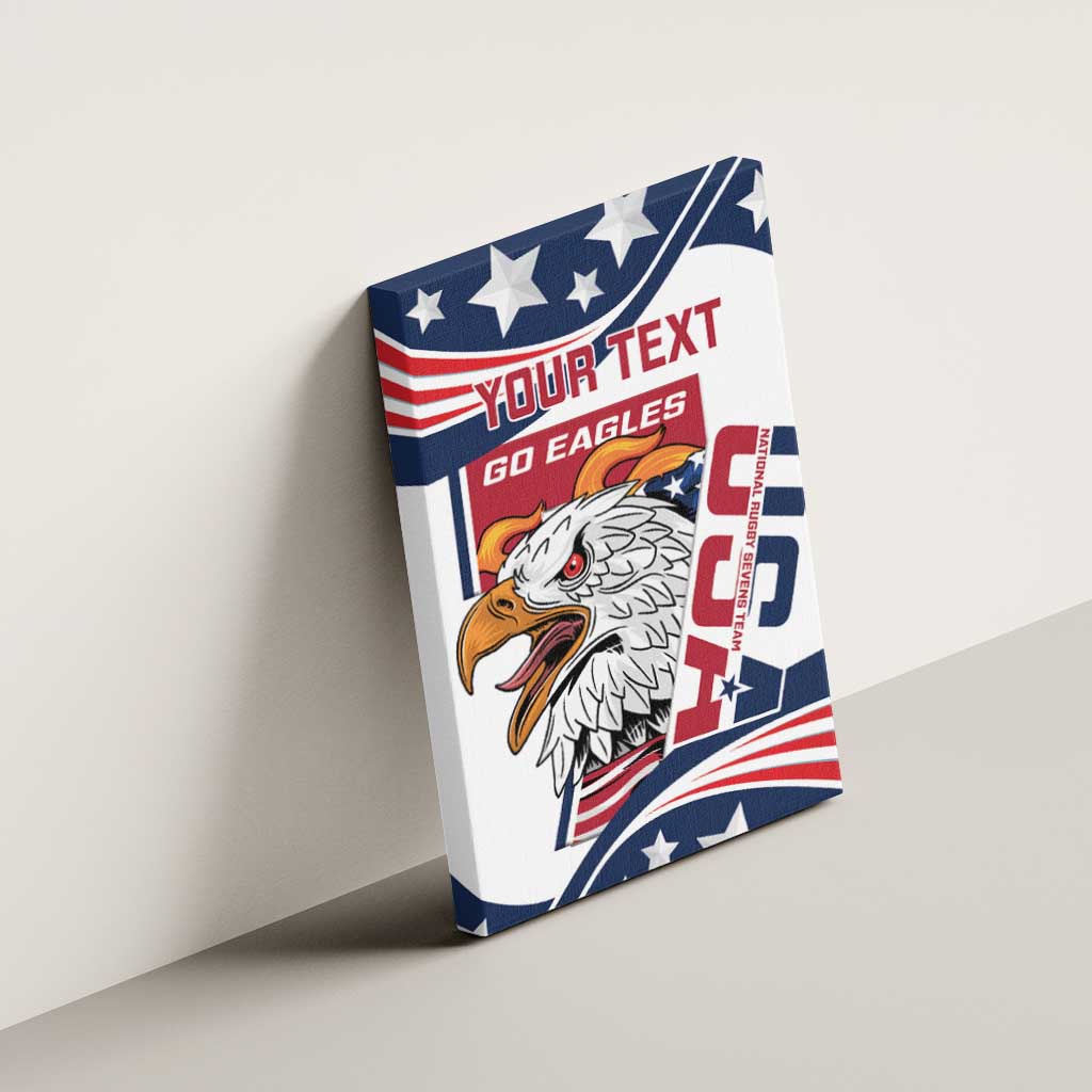 Custom USA Rugby Sevens Canvas Wall Art Go Eagles Flag Style - Wonder Print Shop