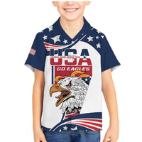 Custom USA Rugby Sevens Family Matching Mermaid Dress and Hawaiian Shirt Go Eagles Flag Style - Wonder Print Shop