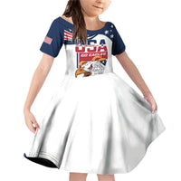 Custom USA Rugby Sevens Family Matching Off Shoulder Short Dress and Hawaiian Shirt Go Eagles Flag Style - Wonder Print Shop