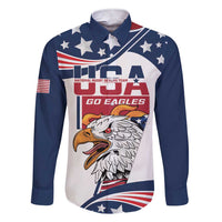 Custom USA Rugby Sevens Family Matching Short Sleeve Bodycon Dress and Hawaiian Shirt Go Eagles Flag Style - Wonder Print Shop