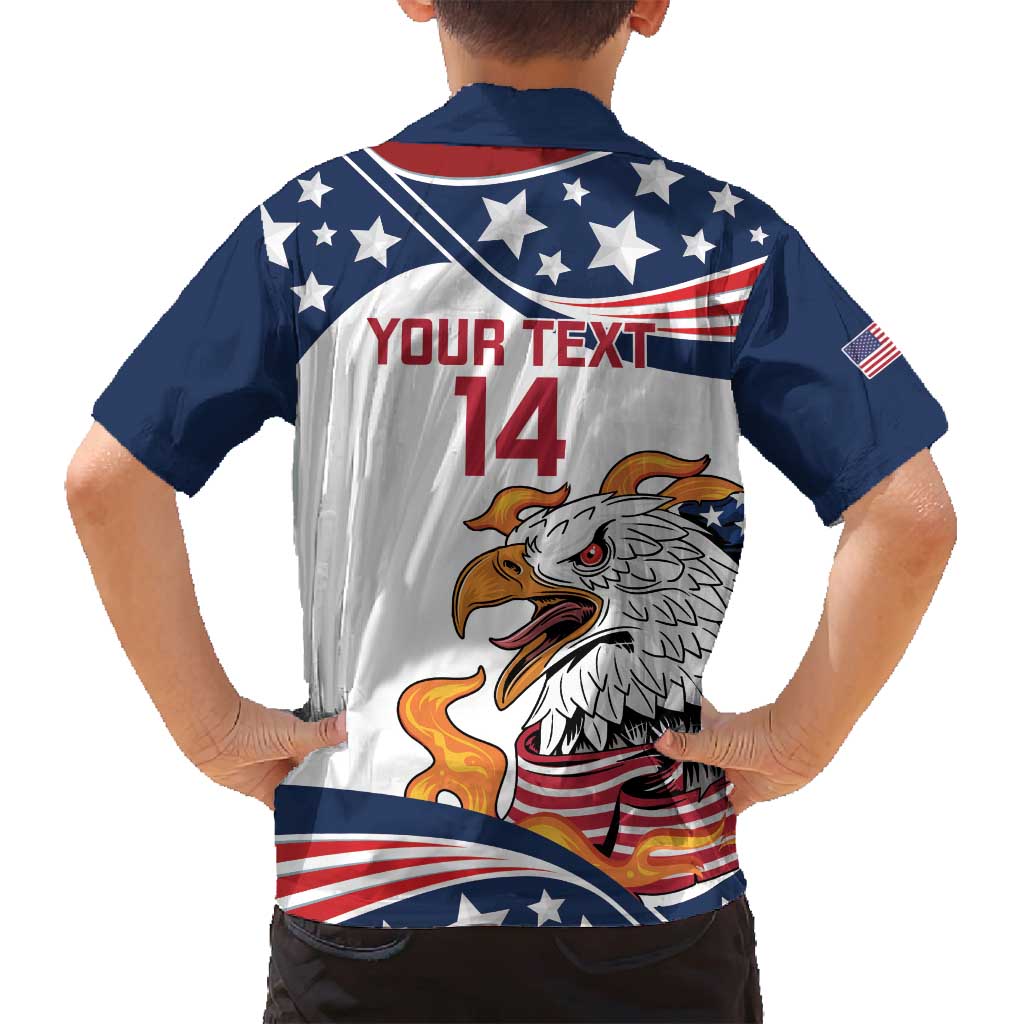 Custom USA Rugby Sevens Family Matching Summer Maxi Dress and Hawaiian Shirt Go Eagles Flag Style - Wonder Print Shop