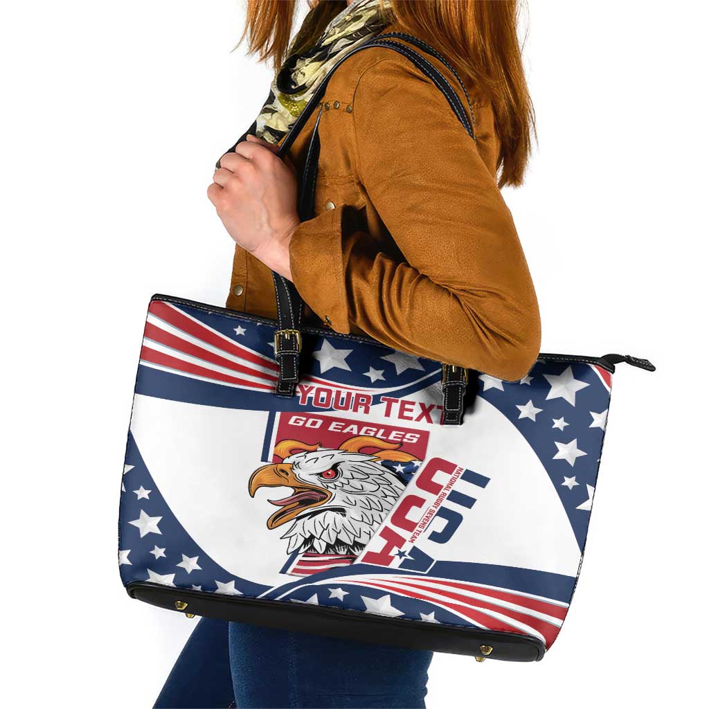 Custom USA Rugby Sevens Leather Tote Bag Go Eagles Flag Style - Wonder Print Shop