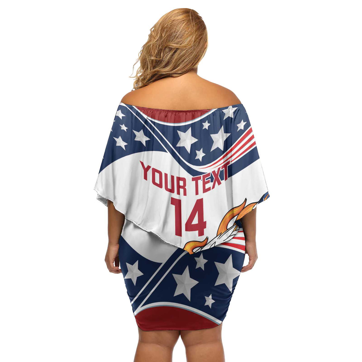 Custom USA Rugby Sevens Off Shoulder Short Dress Go Eagles Flag Style - Wonder Print Shop