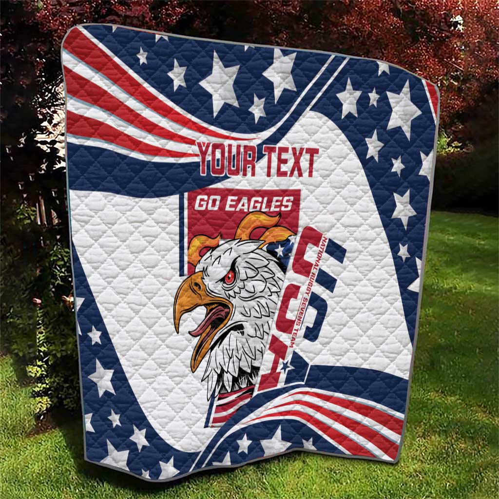 Custom USA Rugby Sevens Quilt Go Eagles Flag Style - Wonder Print Shop