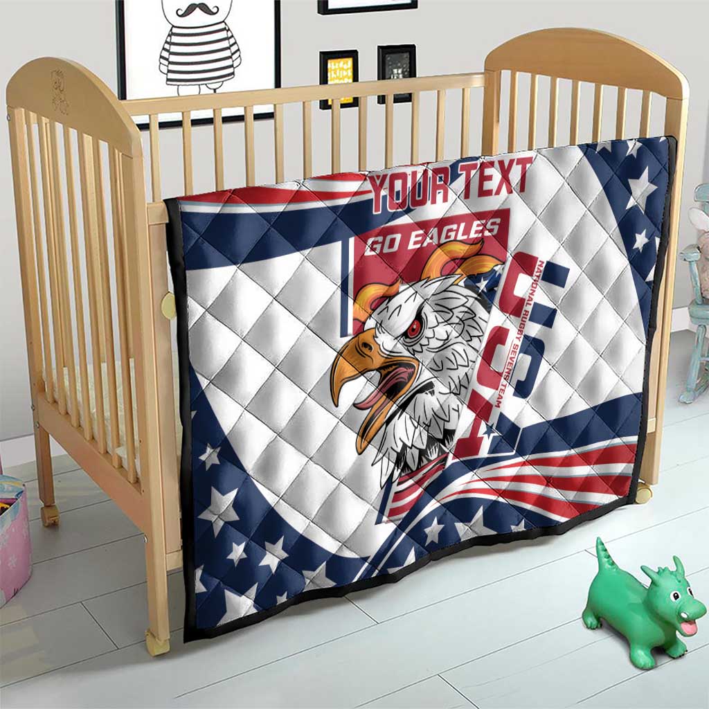 Custom USA Rugby Sevens Quilt Go Eagles Flag Style - Wonder Print Shop