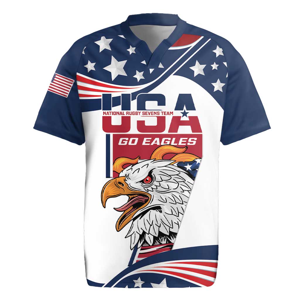 Custom USA Rugby Sevens Rugby Jersey Go Eagles Flag Style - Wonder Print Shop