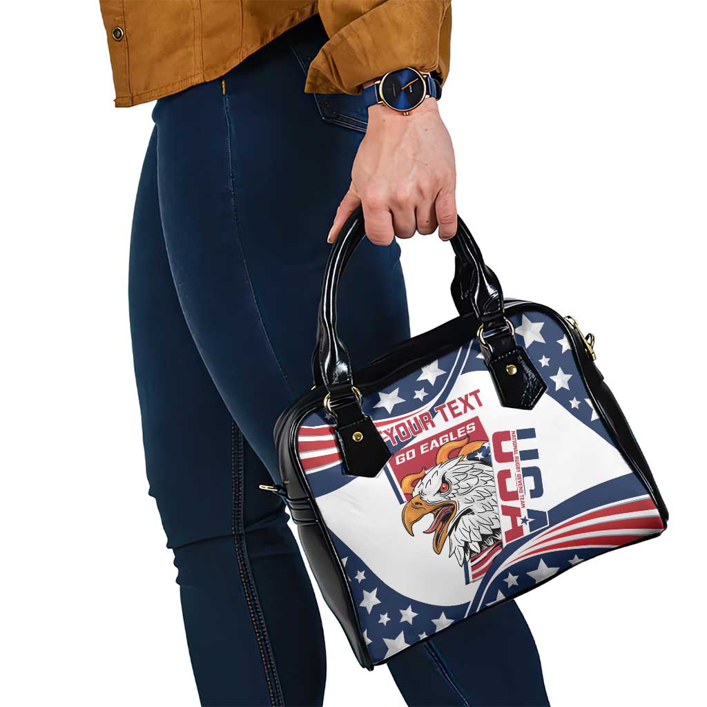 Custom USA Rugby Sevens Shoulder Handbag Go Eagles Flag Style