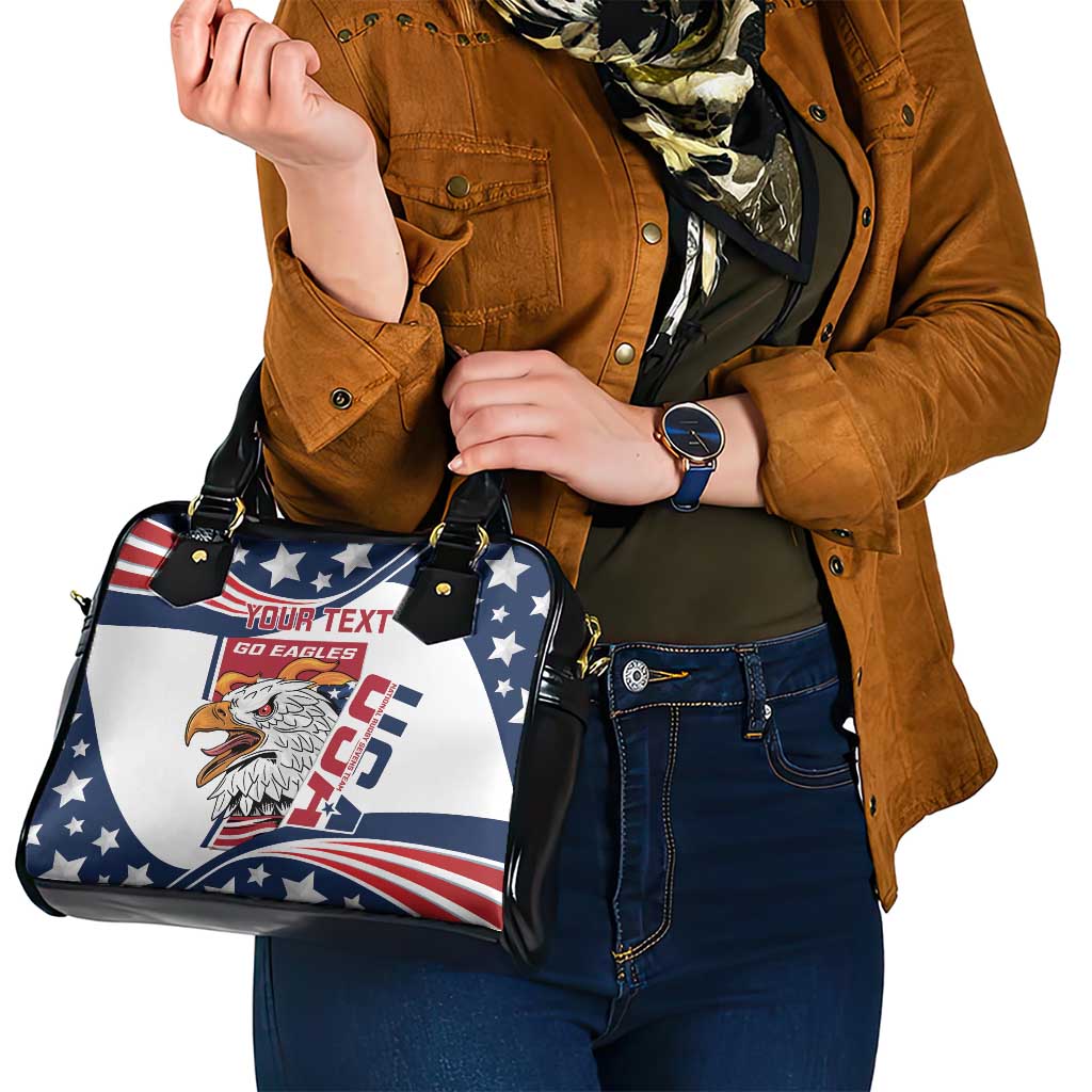 Custom USA Rugby Sevens Shoulder Handbag Go Eagles Flag Style