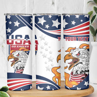 Custom USA Rugby Sevens Skinny Tumbler Go Eagles Flag Style - Wonder Print Shop