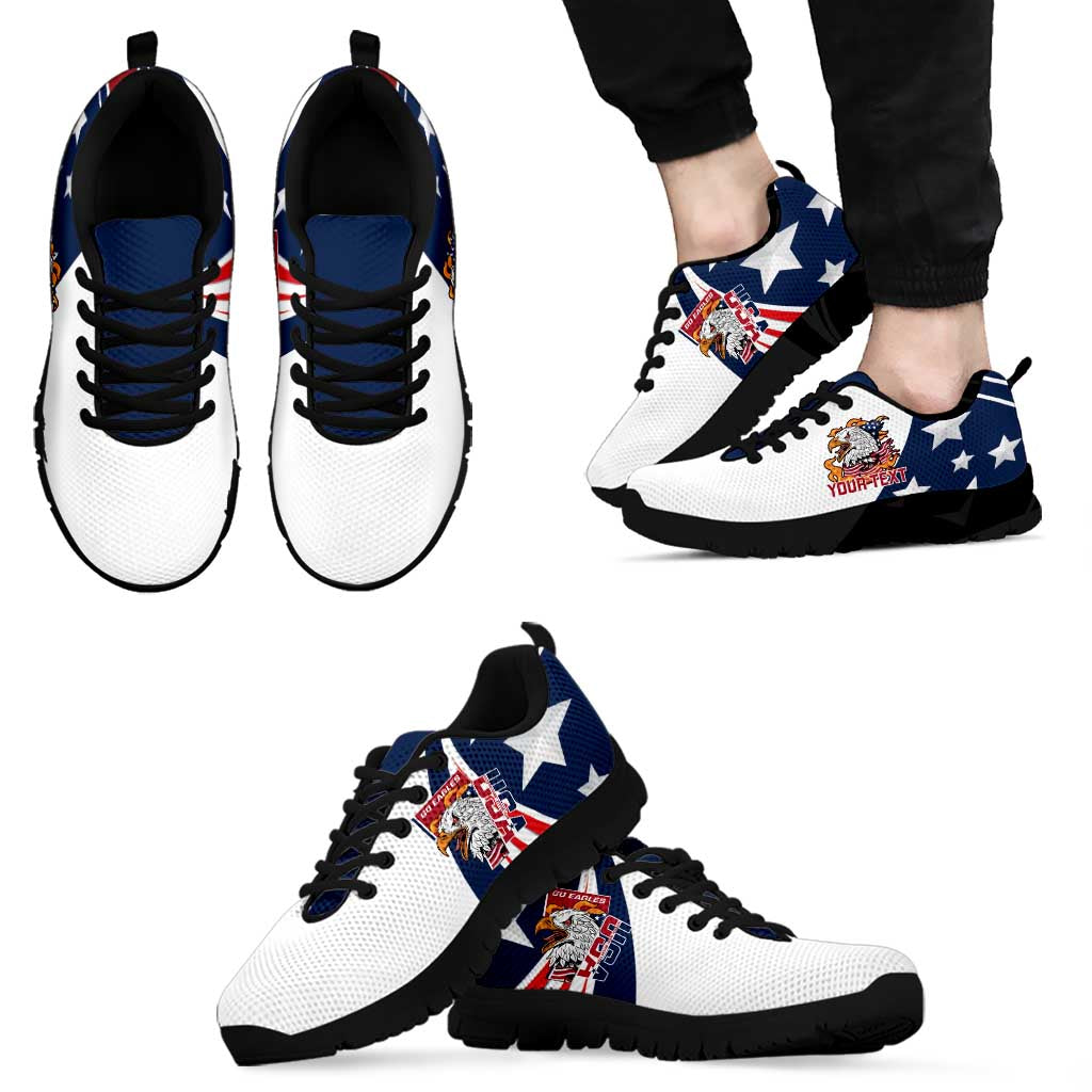 Personalized USA Rugby Sevens Sneakers Go Eagles Flag Style - Wonder Print Shop