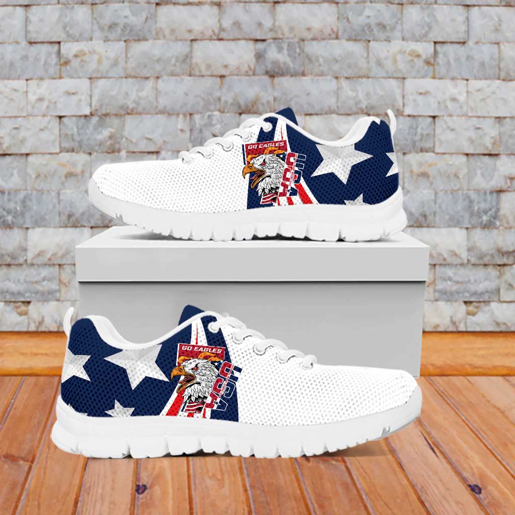 Personalized USA Rugby Sevens Sneakers Go Eagles Flag Style - Wonder Print Shop