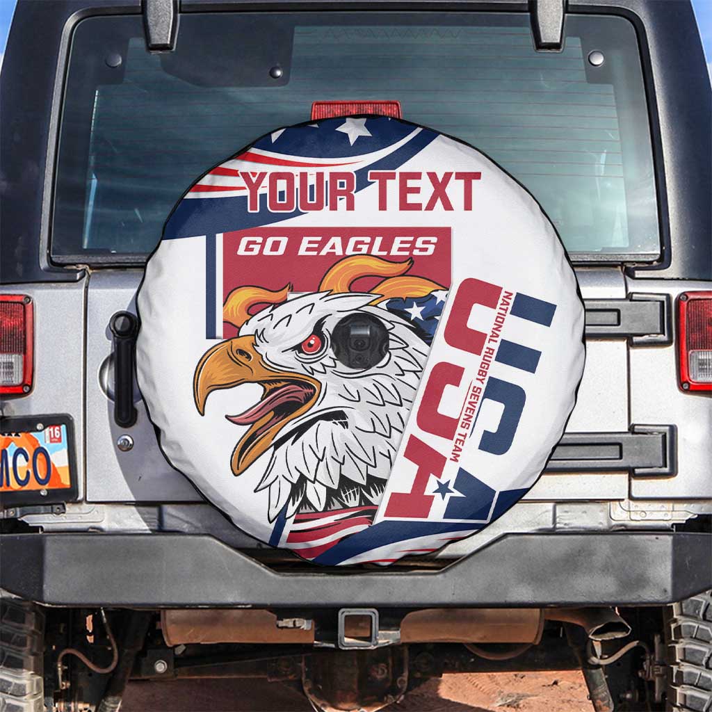 Custom USA Rugby Sevens Spare Tire Cover Go Eagles Flag Style - Wonder Print Shop