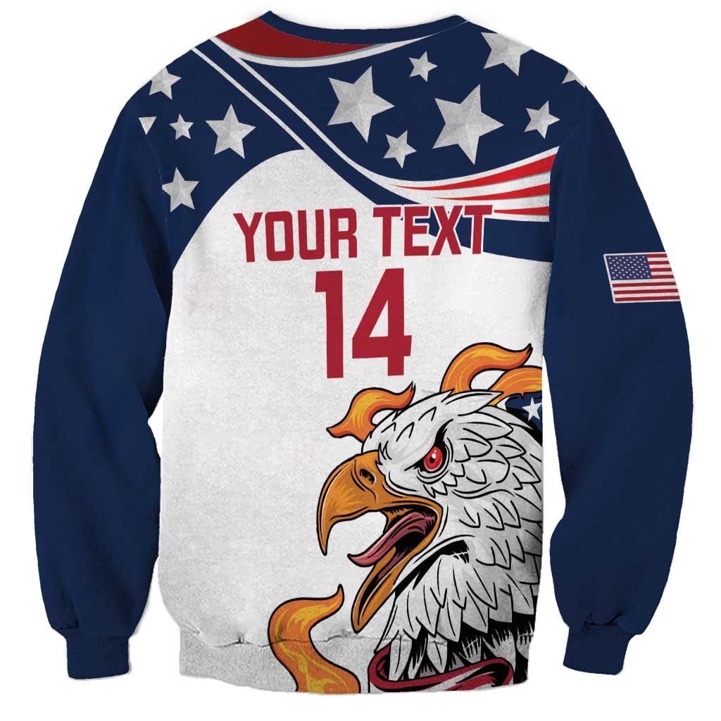 Custom USA Rugby Sevens Sweatshirt Go Eagles Flag Style - Wonder Print Shop
