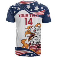 Custom USA Rugby Sevens T Shirt Go Eagles Flag Style - Wonder Print Shop