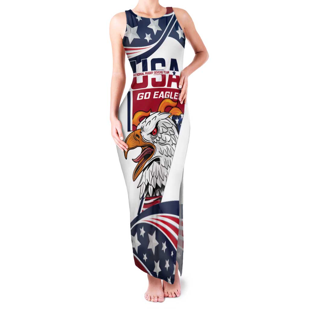 Custom USA Rugby Sevens Tank Maxi Dress Go Eagles Flag Style - Wonder Print Shop