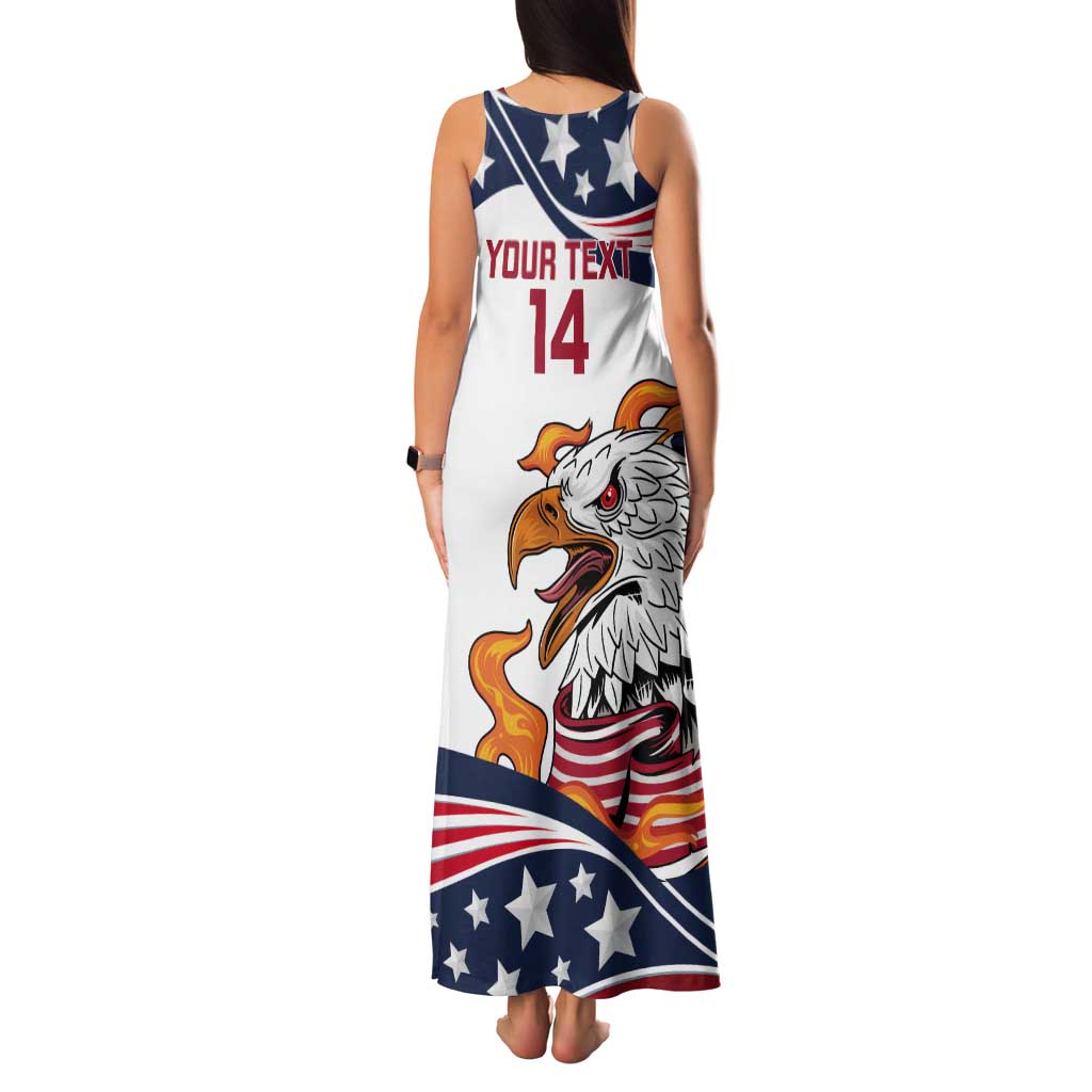 Custom USA Rugby Sevens Tank Maxi Dress Go Eagles Flag Style - Wonder Print Shop