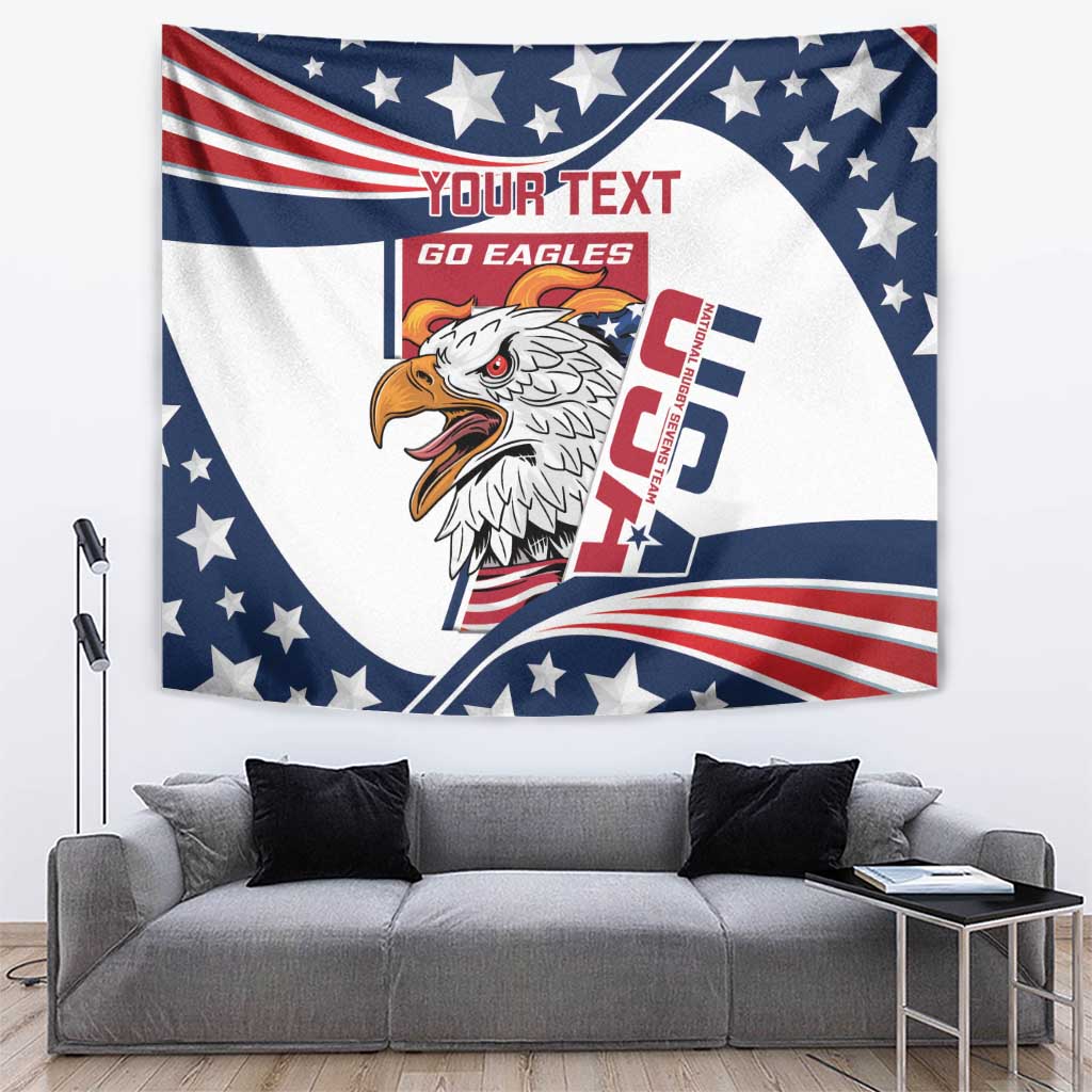 Custom USA Rugby Sevens Tapestry Go Eagles Flag Style - Wonder Print Shop