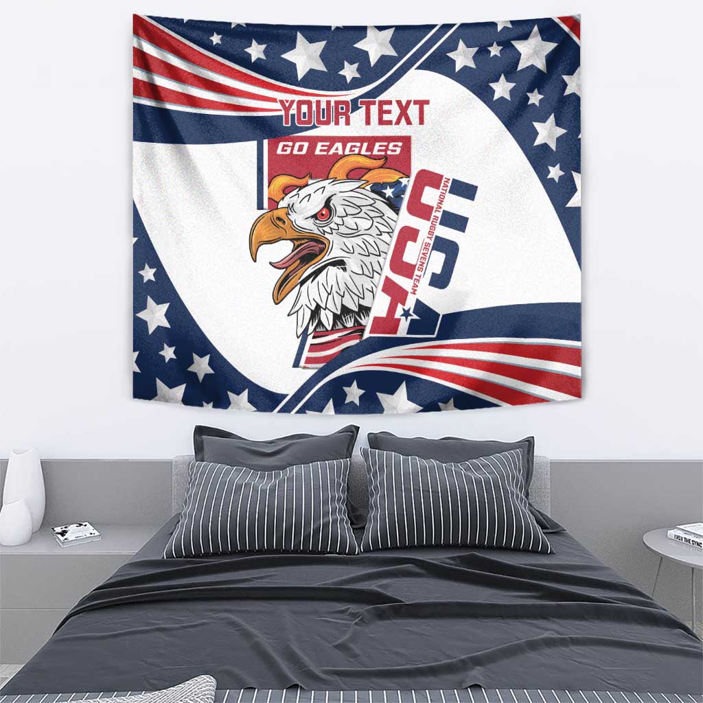 Custom USA Rugby Sevens Tapestry Go Eagles Flag Style - Wonder Print Shop