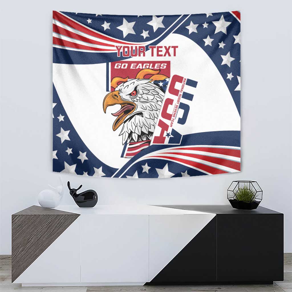 Custom USA Rugby Sevens Tapestry Go Eagles Flag Style - Wonder Print Shop