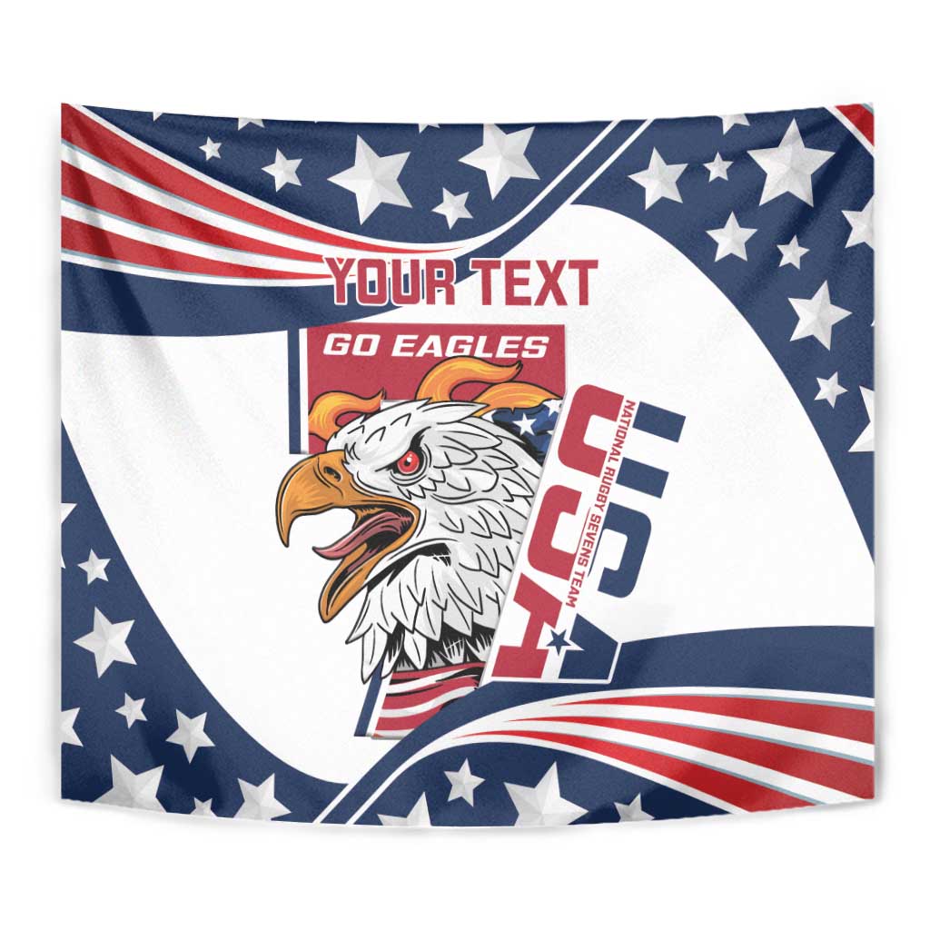 Custom USA Rugby Sevens Tapestry Go Eagles Flag Style - Wonder Print Shop